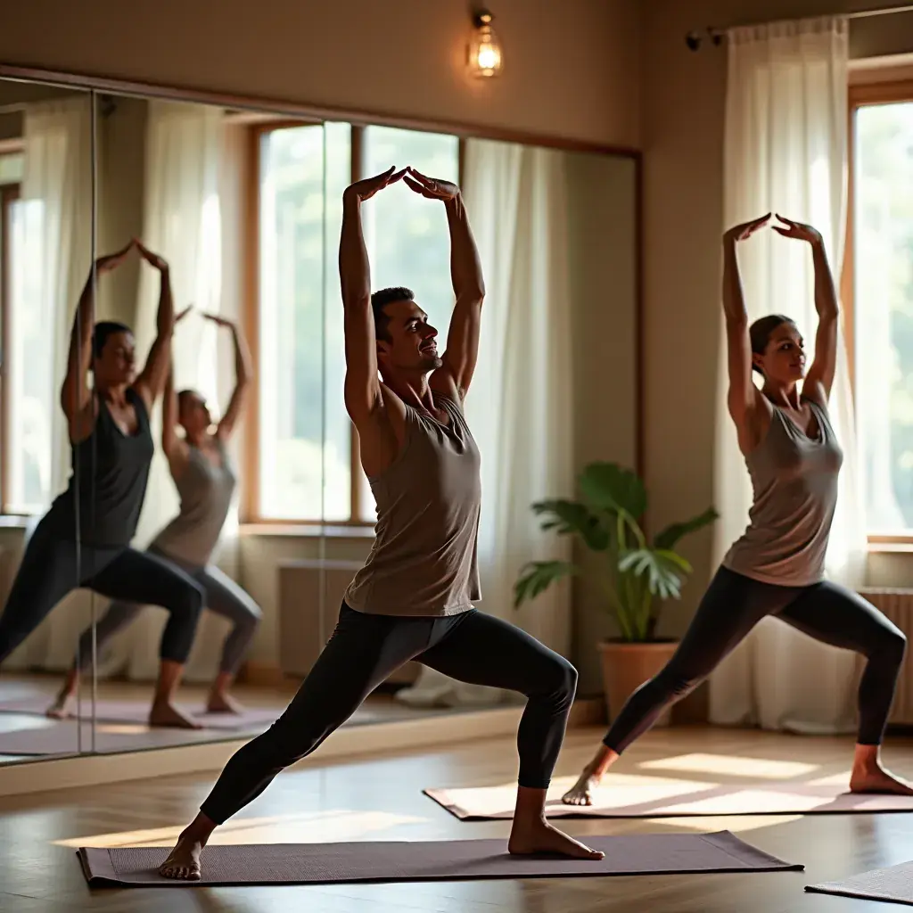 Alumnos meditando en un espacio iluminado y armonioso.