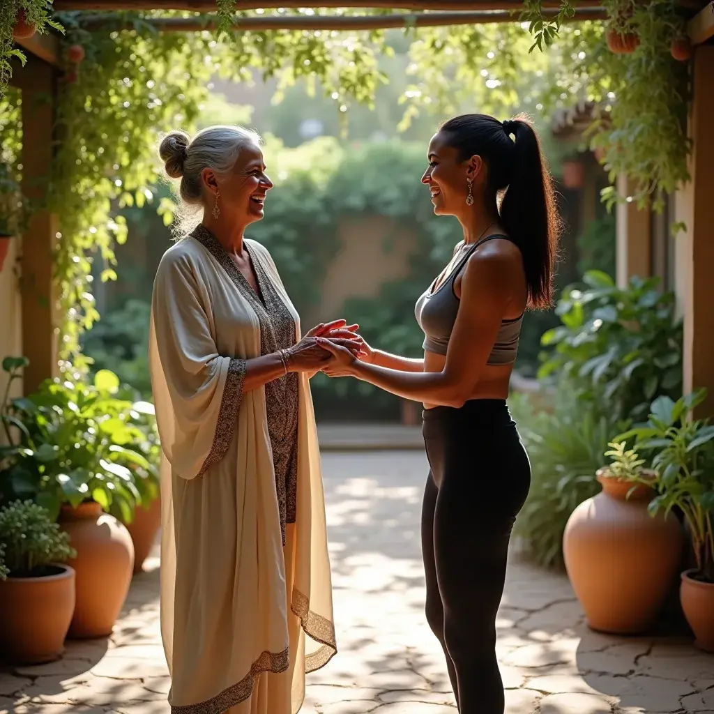 Participantes haciendo la postura del árbol durante una clase.